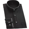 The official spring collection features a new men's stand-up collar shirt, a stylish round-neck long-sleeved business shirt with a Chinese collar and pure white color Specification image